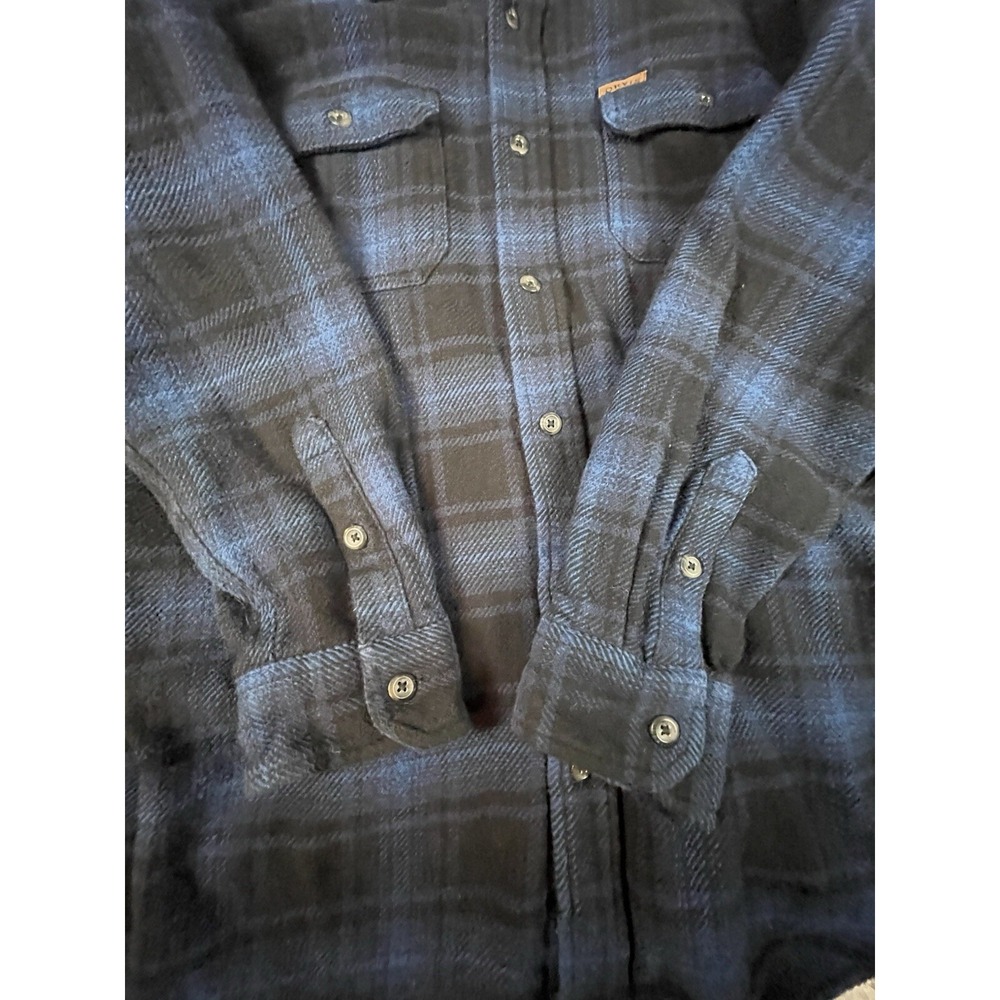 ORVIS Big Bear Flannel Shirt Jacket Shacket Mens XL Blue Plaid Heavy Weight‎ - Picture 12 of 15